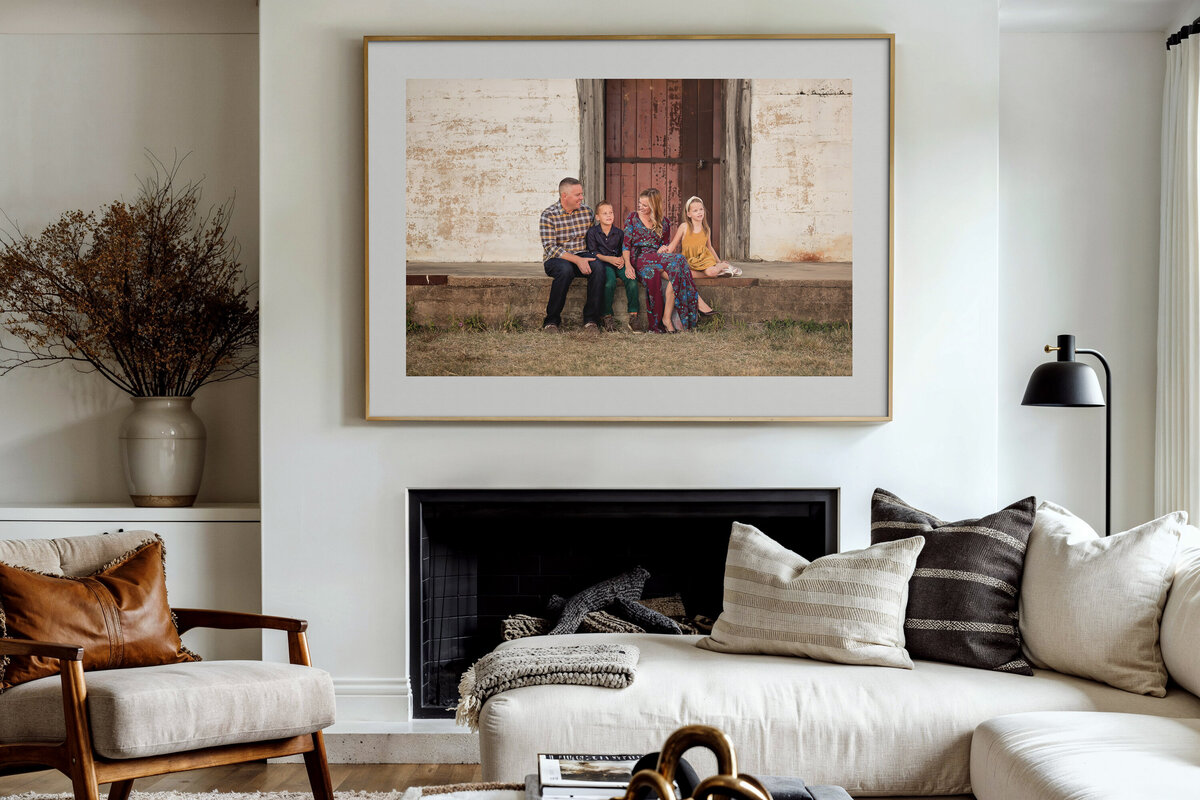 a home is decorated with professional photography prints