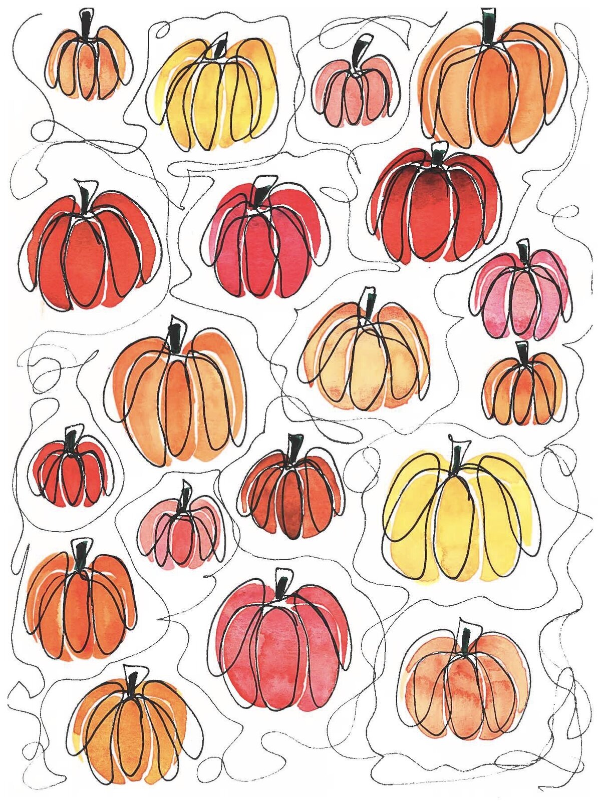 PumpkinWatercolorPrint
