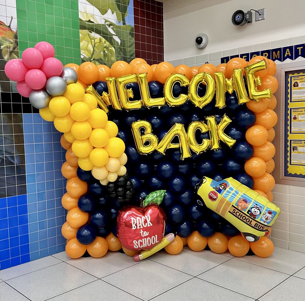 back to school balloon wall 