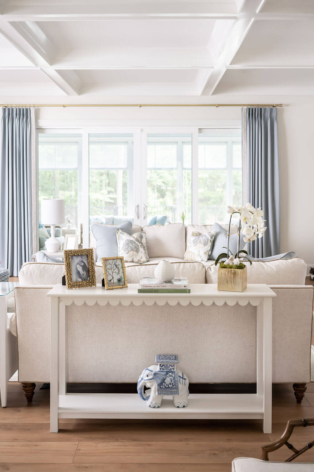 sweet southern home gracies space white side table with photos
