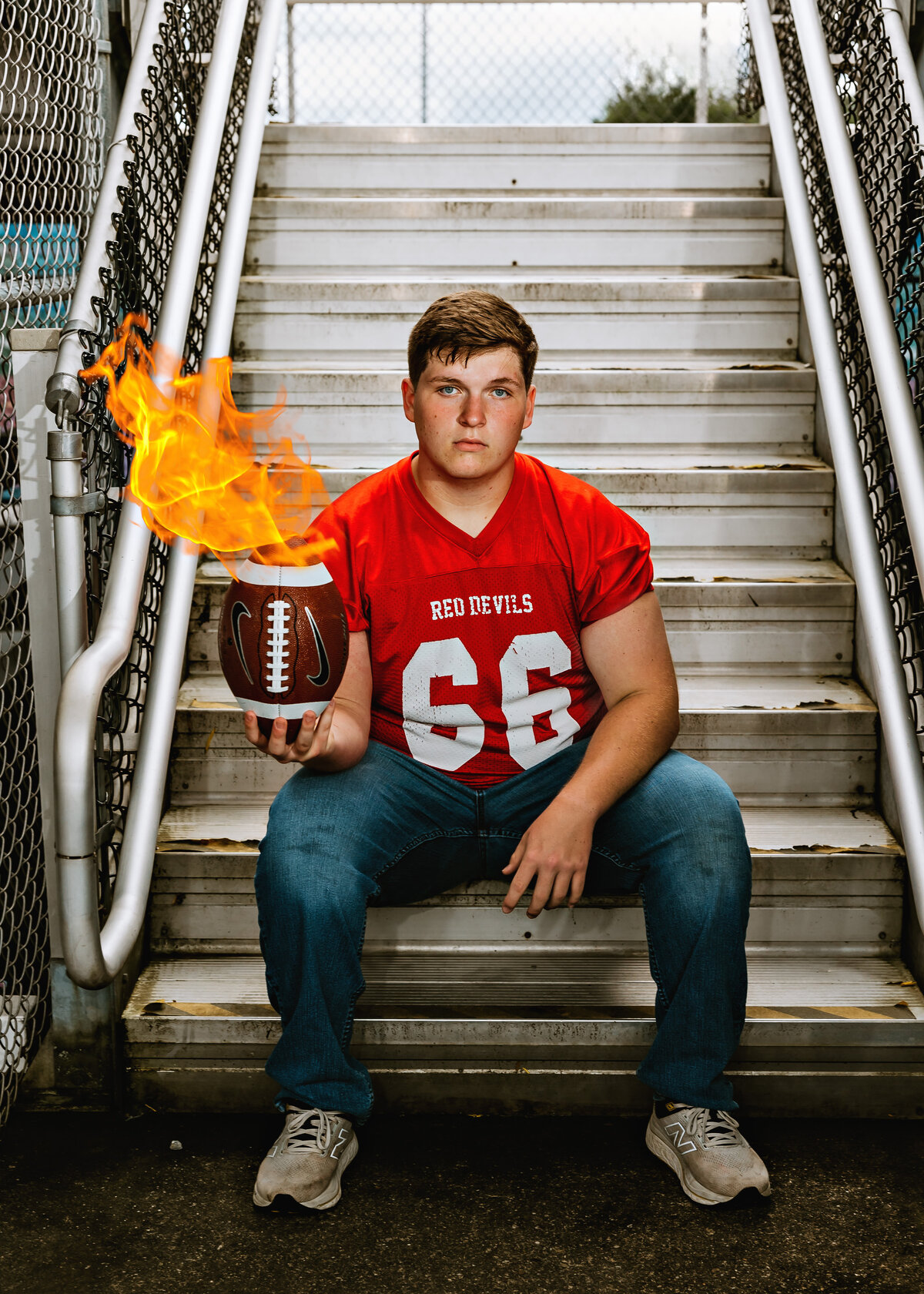 football on fire