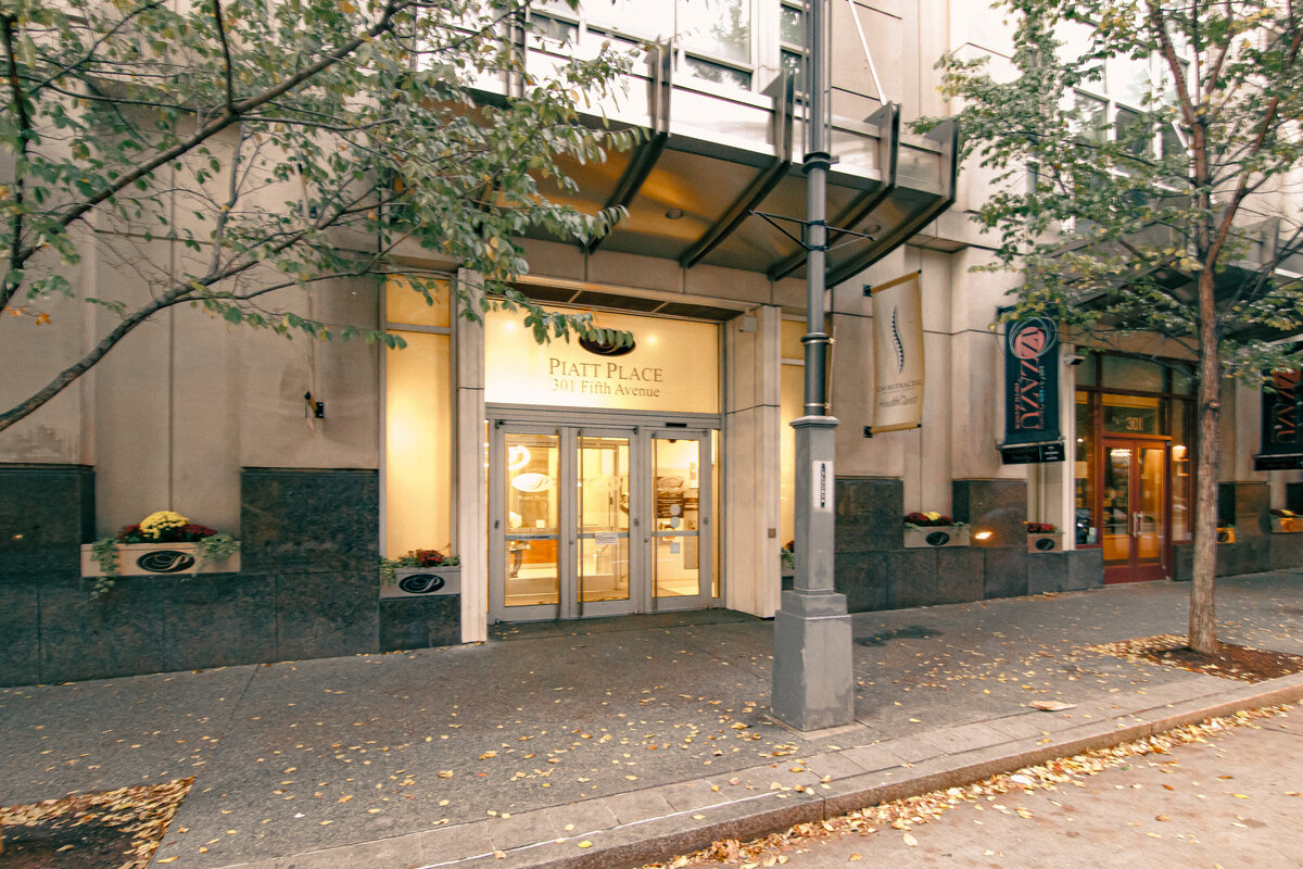 Front building showcasing where the home staging was located