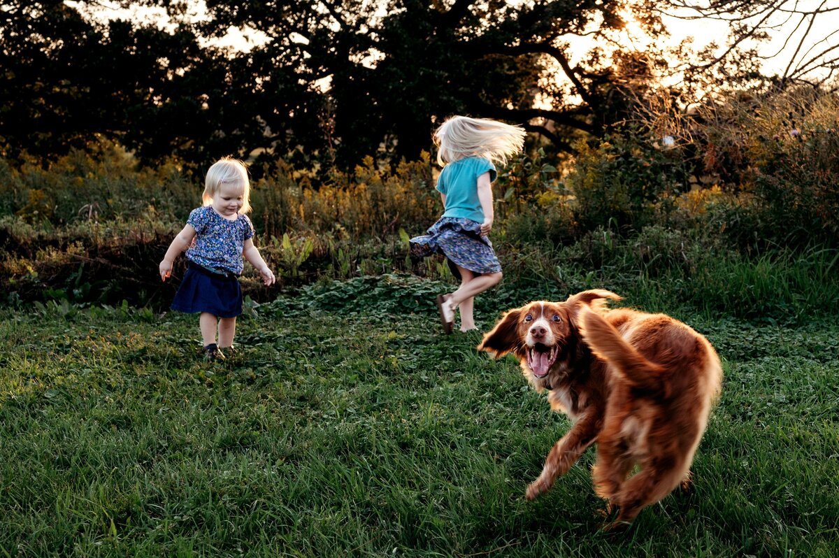 Kids and dog twirl McKennaPattersonPhotography