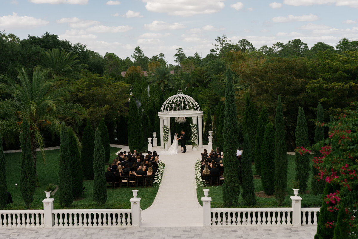 Drone photos of ceremony at La Casa Toscana