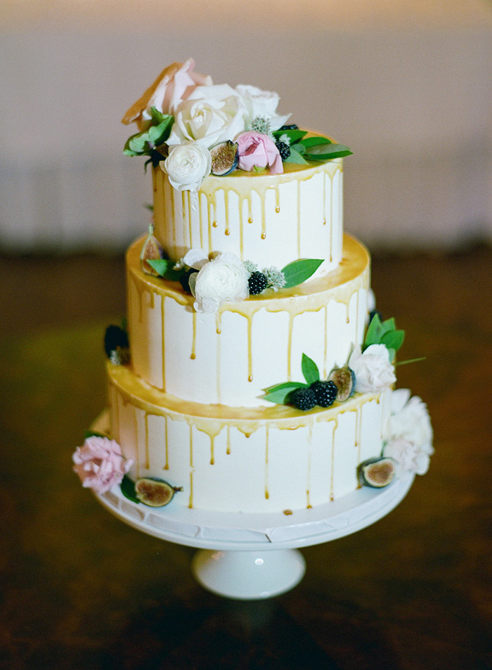 fruit flowers on cake
