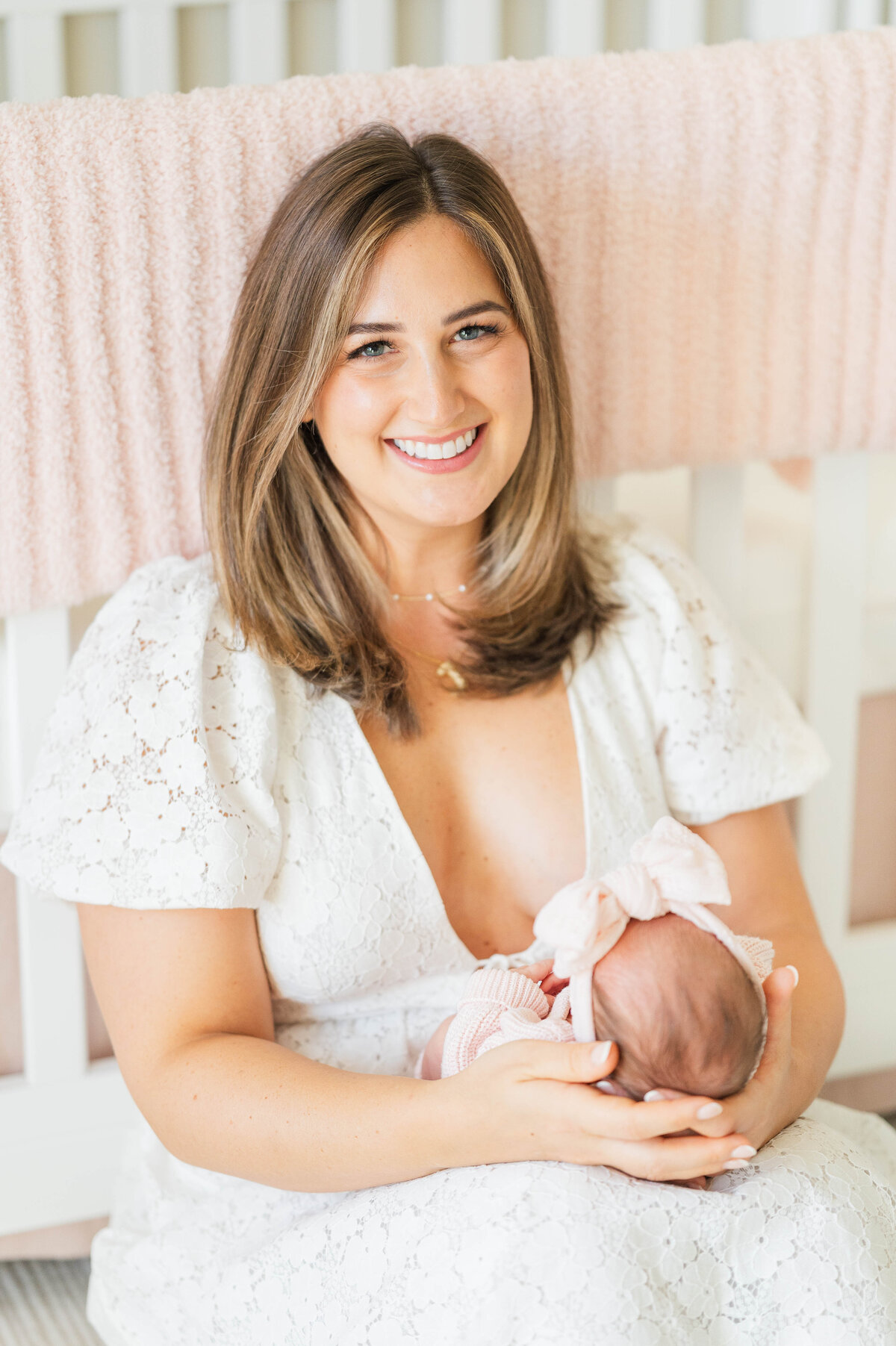 Newborn girl with mom taken in Douglas, MA by the best newborn photographer in central Massachsuetts