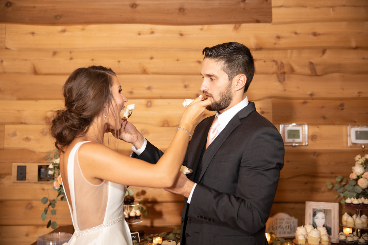 Wedding cake cutting.