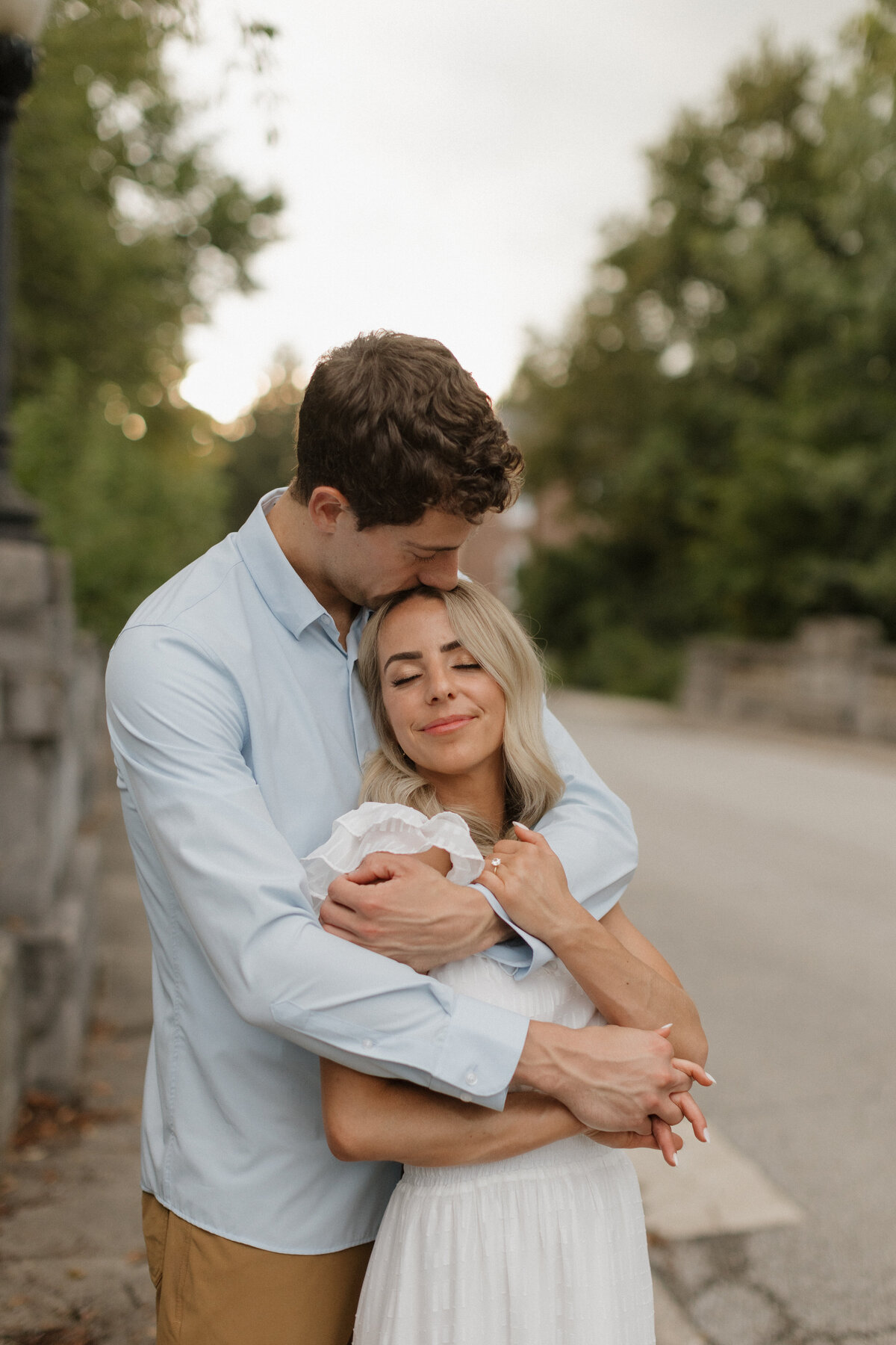 Indianapolis engagement photography romantic outdoor portrait