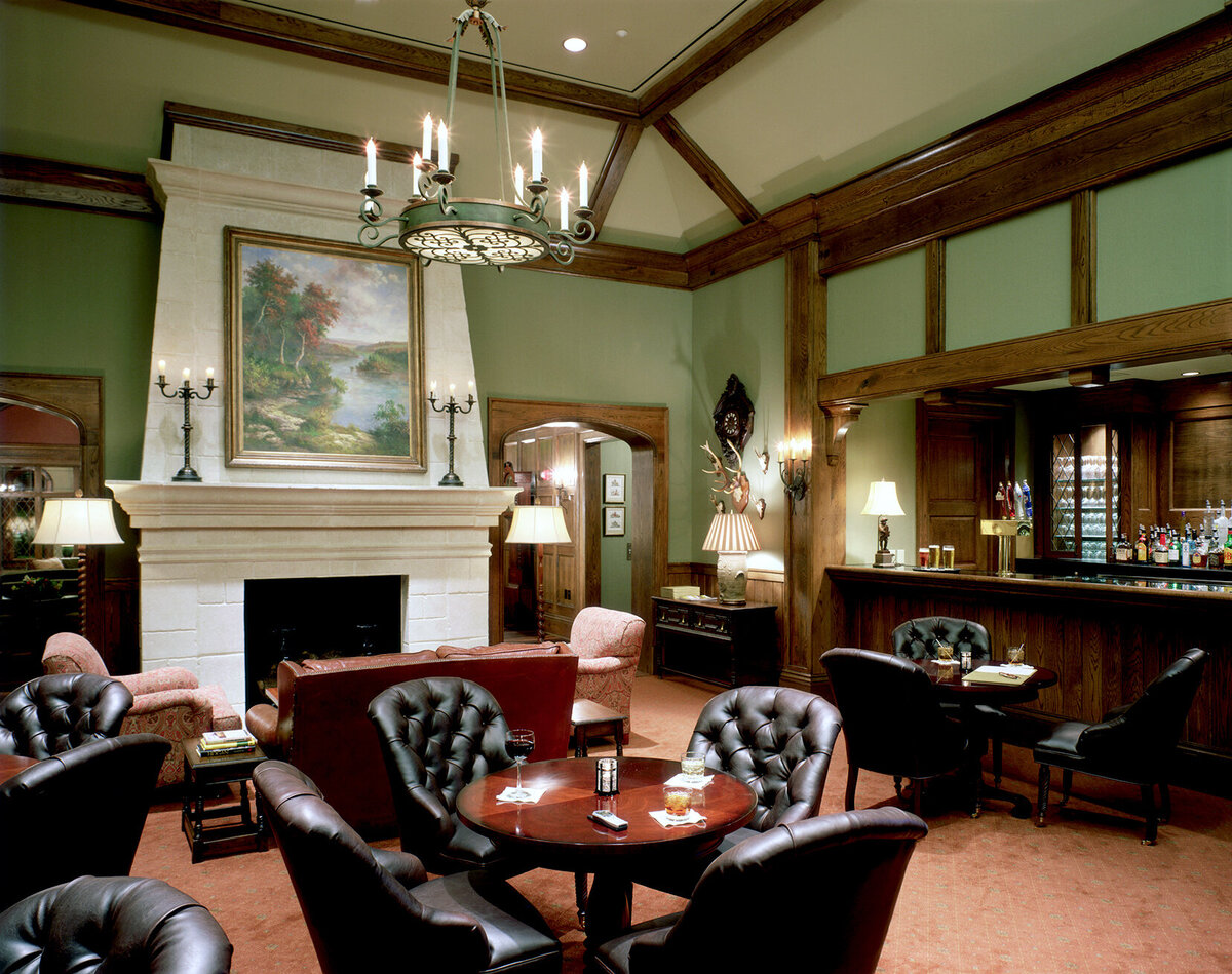 interior of the Men's lounge at The Ledges country club