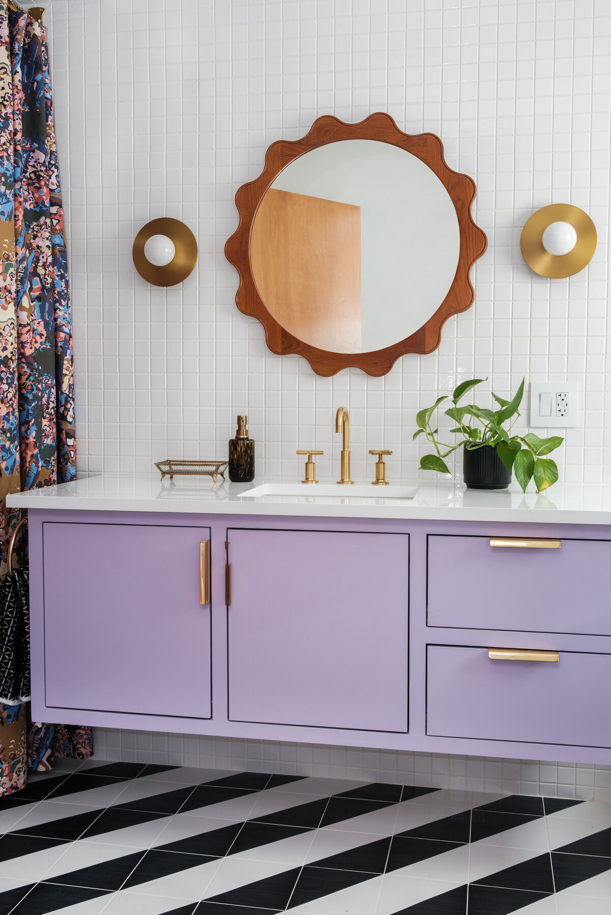 midcentury modern kids bathroom designer houston