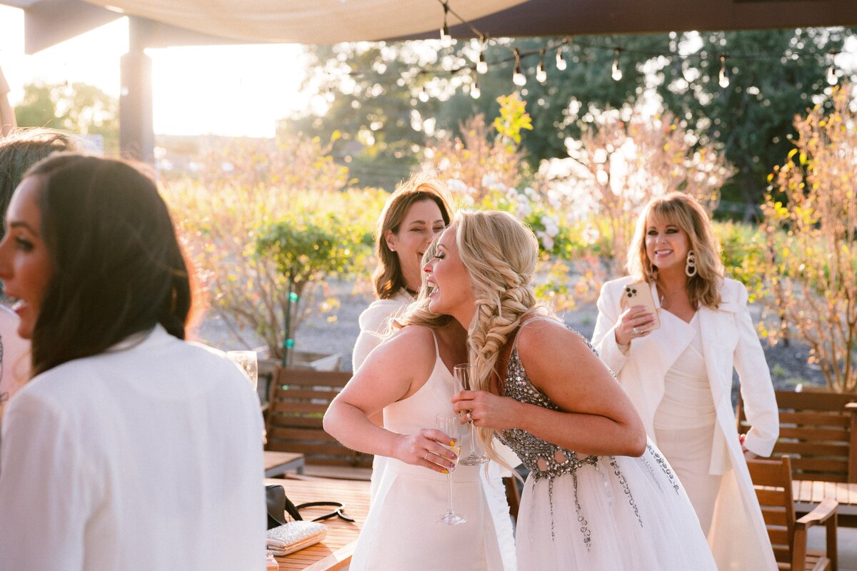 hug, family, friends, bridal shower, formal, elegant, vineyard 