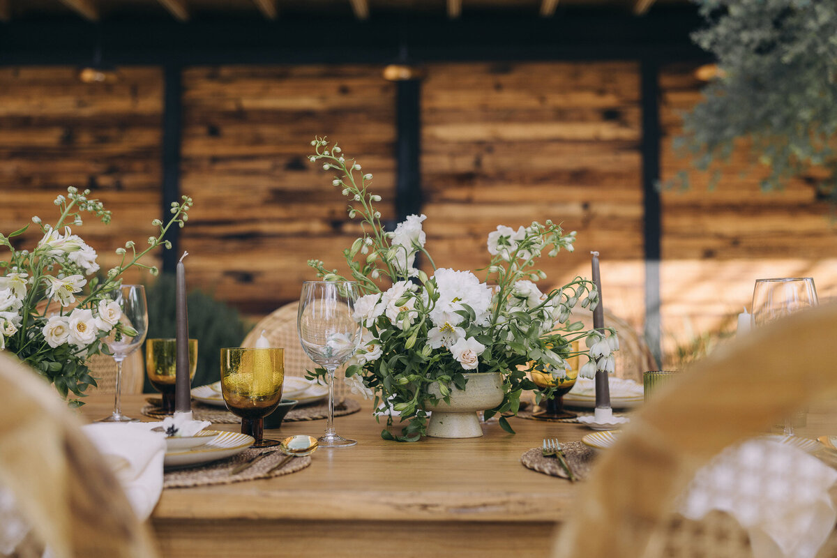 luxury Tuscan rustic wedding dinning table setting 