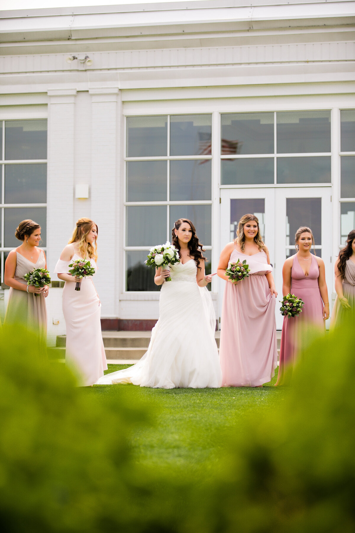 bride and bridesmaids at Allegheny Country Club in Sewickley