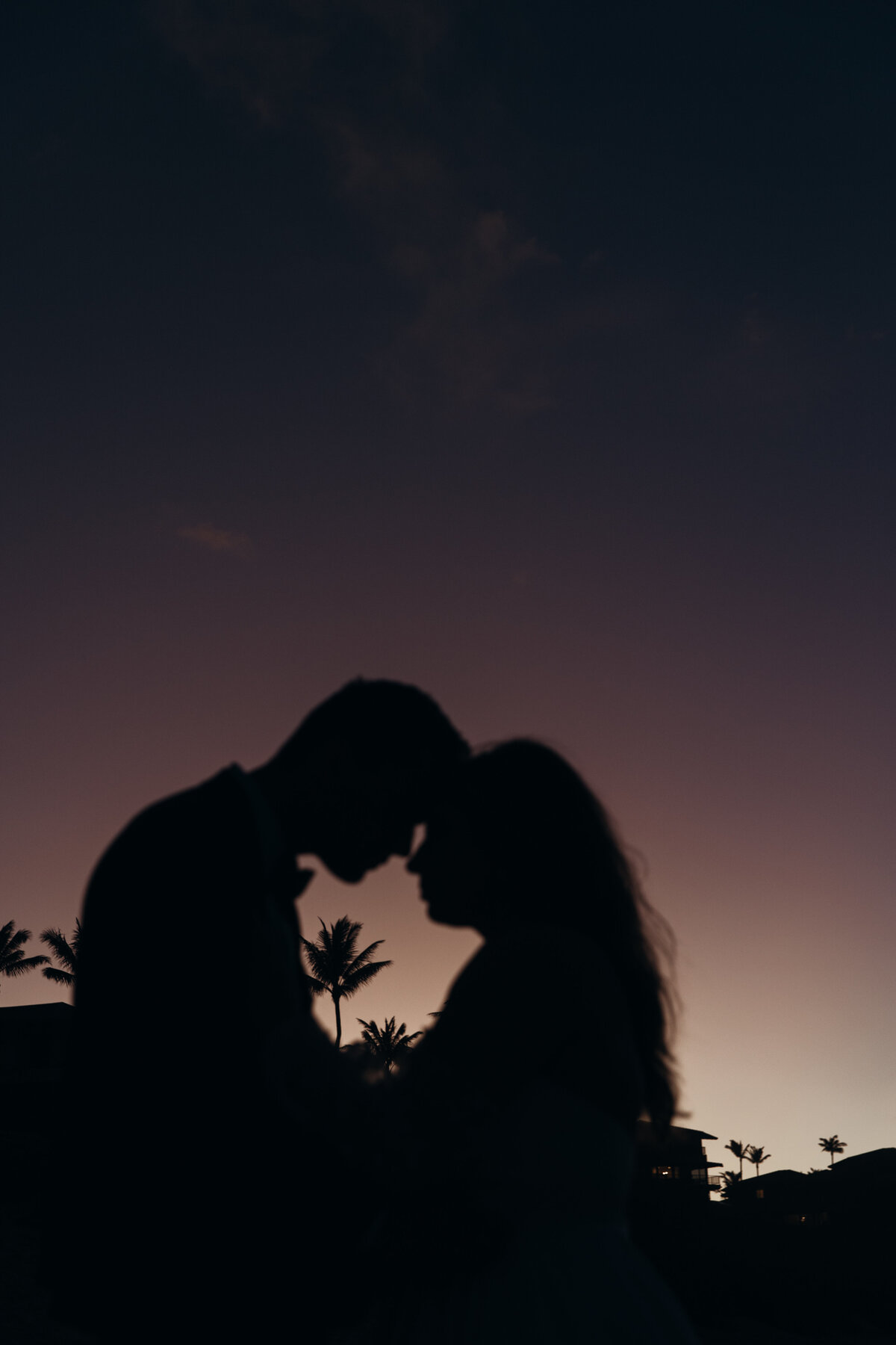 Maui Wedding Photographer captures sunset couples portraits after Maui beach wedding