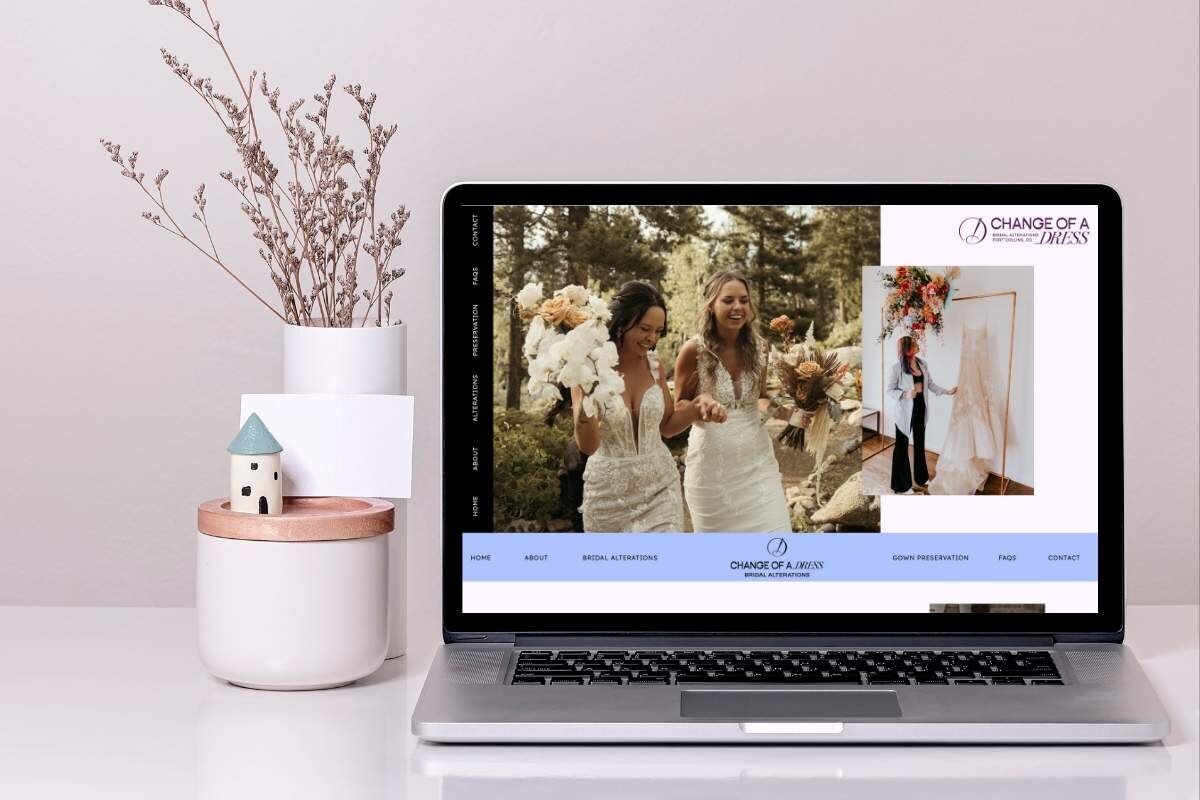 custom Showit website design fora Change of a Dress, a seamstress in Fort Collins, Colorado