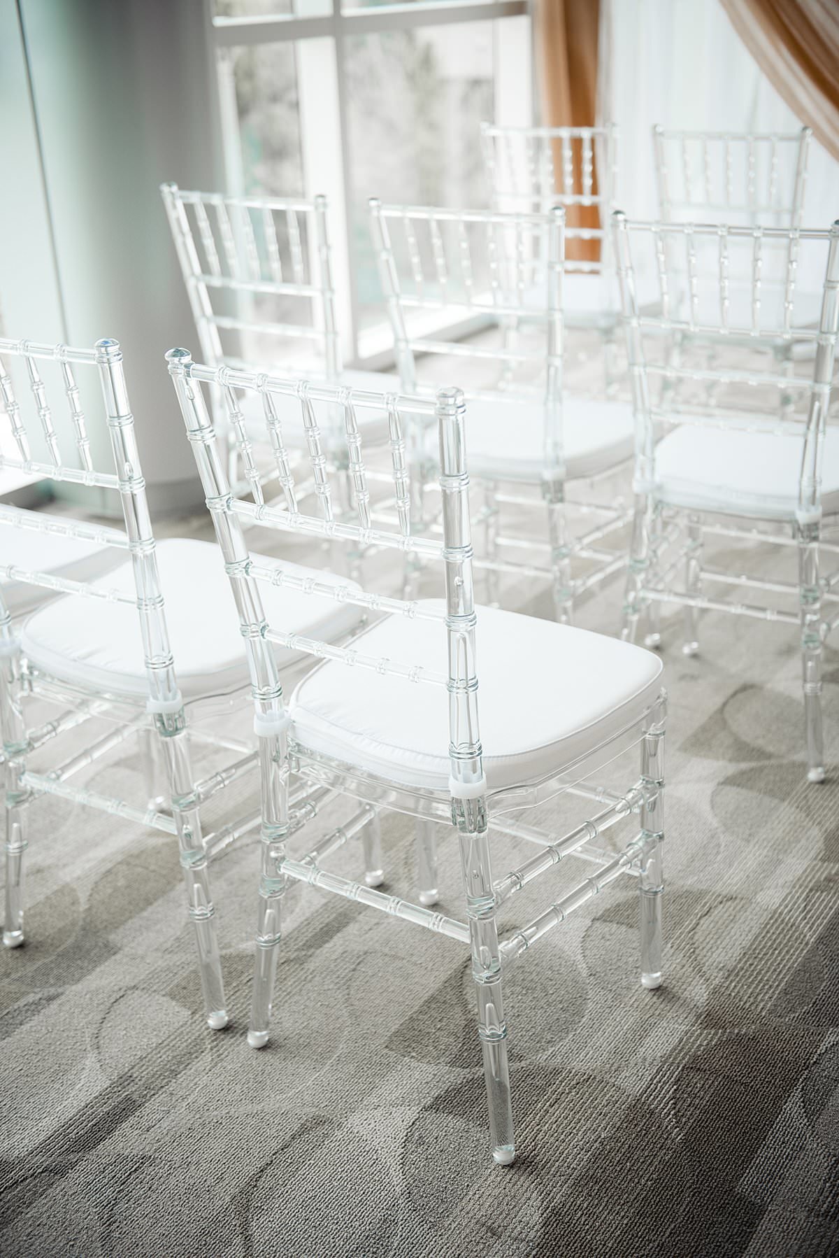 clear acrylic chiavari chairs at Noah Liff Opera Center