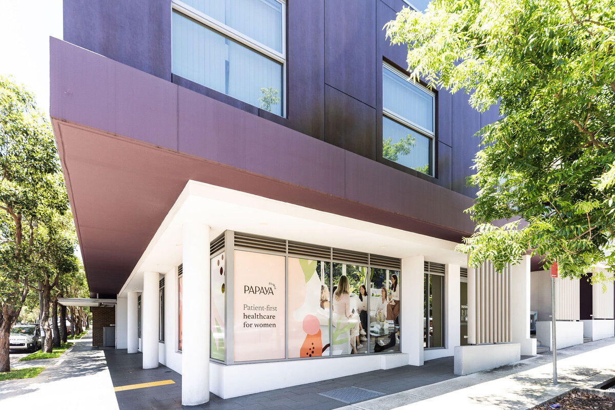 Exterior of Papaya Women's Health Clinic - Shop windows Newtown