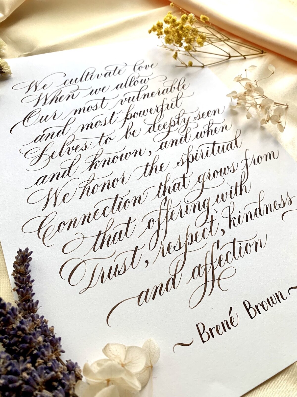 Copperplate calligraphy quote 1