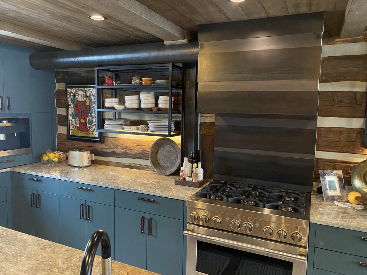 crested butte custom range hood log cabin