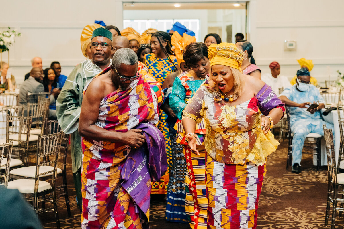Tolu and Francis Oruka Events Wedding and event planners Toronto canada planner African Nigerian Ghana fusion  asoebi bella baby blue aso oke kente gele7