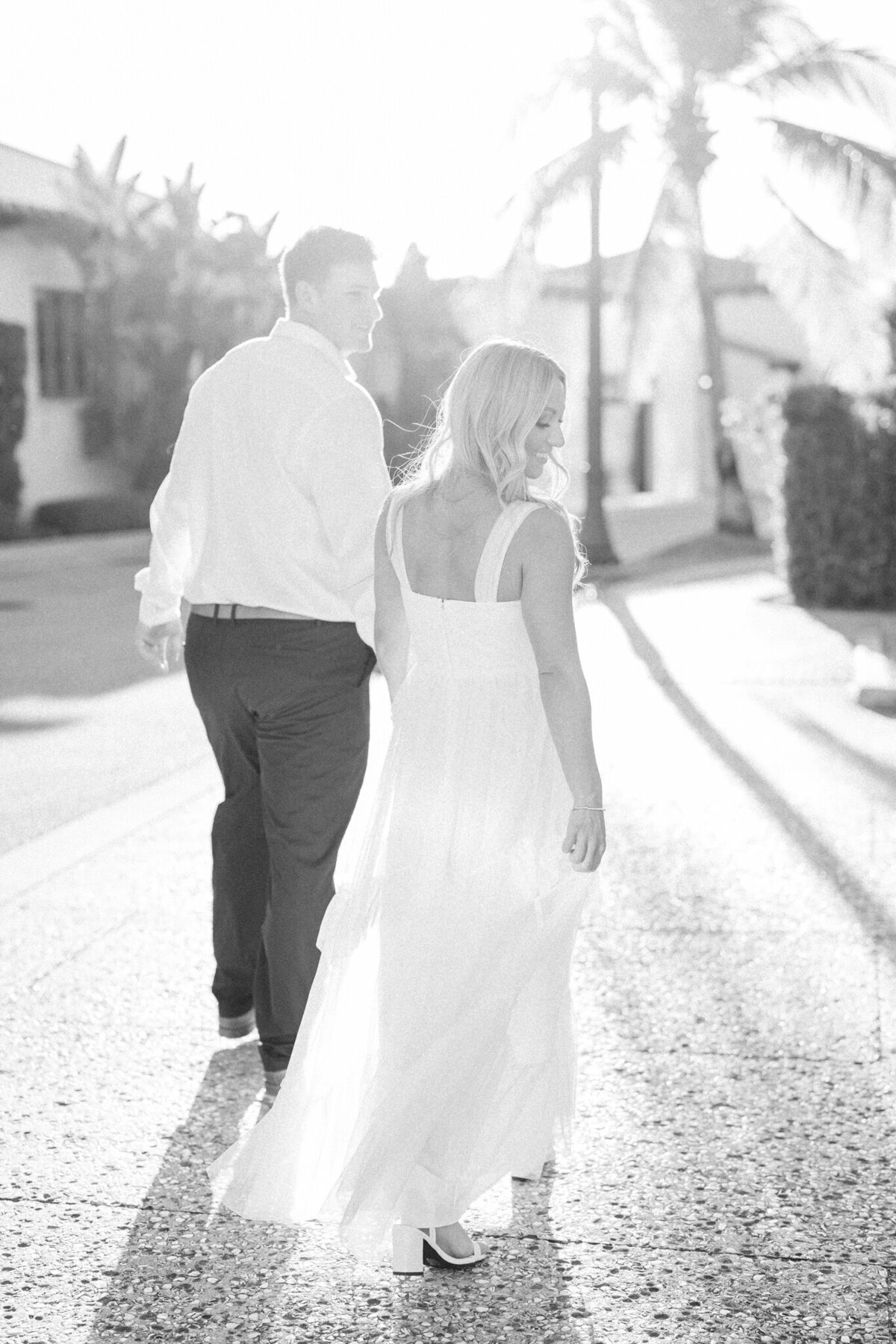 Couple walking and holding hands