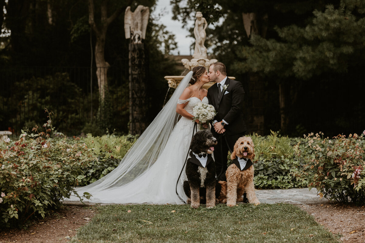 bride & groom smiling