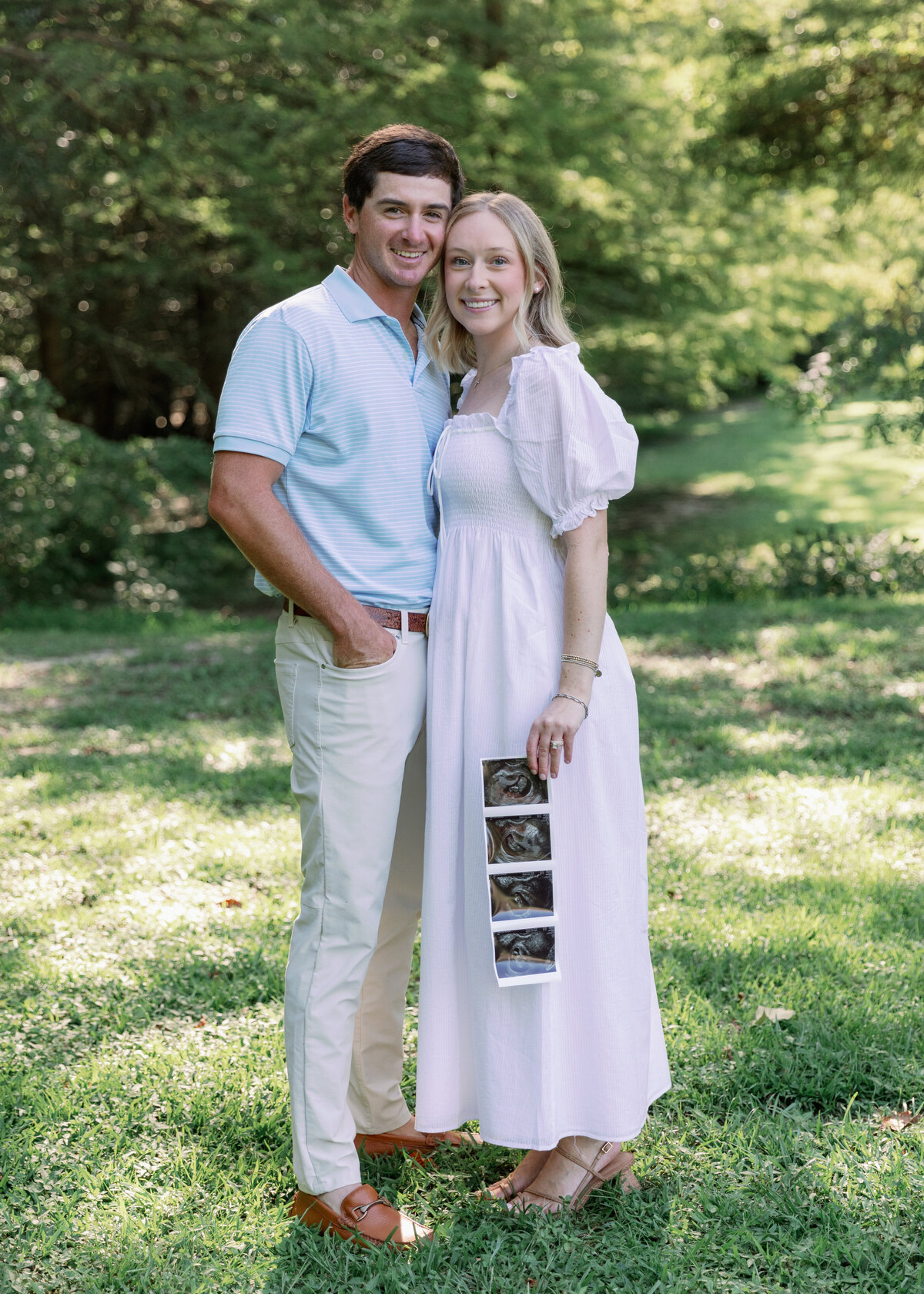 Baby announcement photo session in Greenville, NC at Green Springs Park