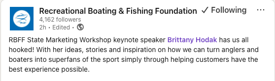RBFF LinkedIn Testimonial