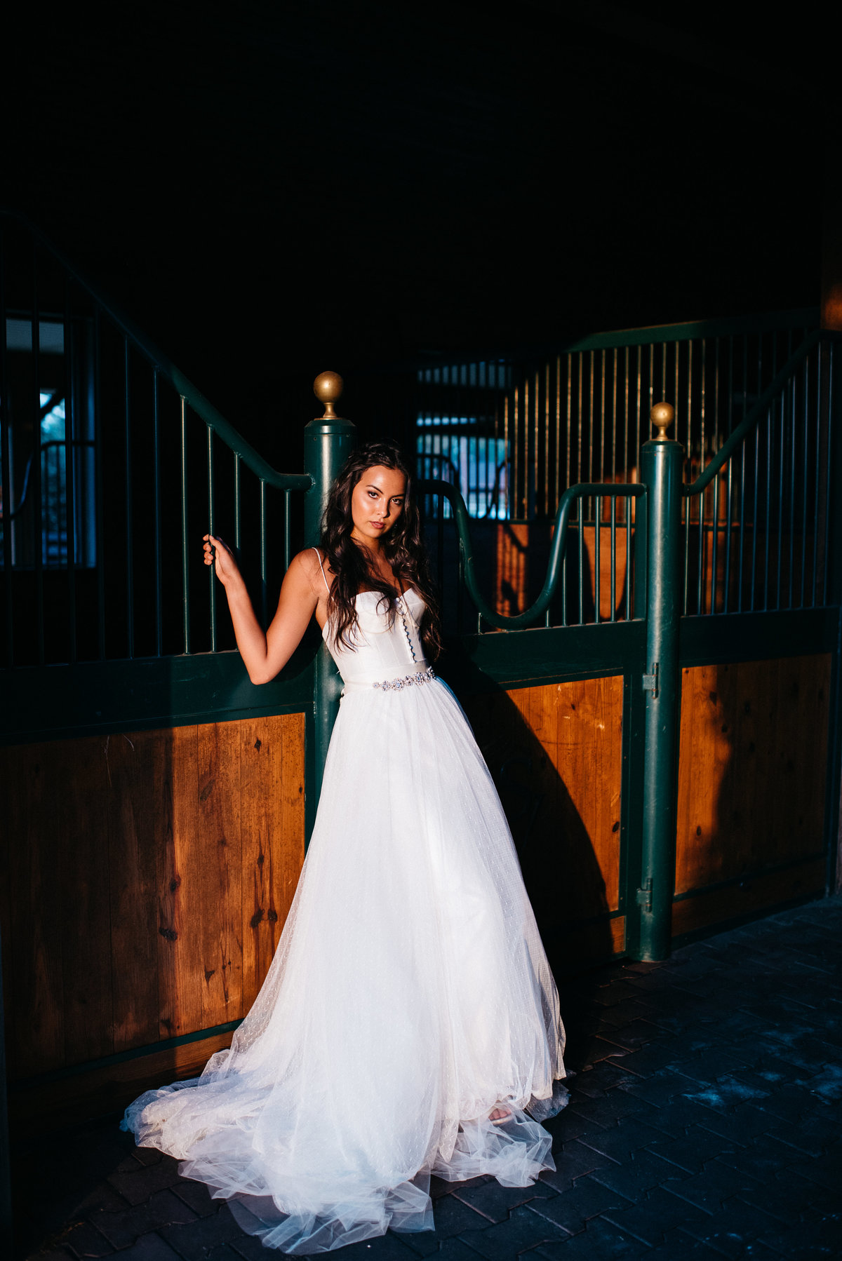 Bride at stable view in aiken sc