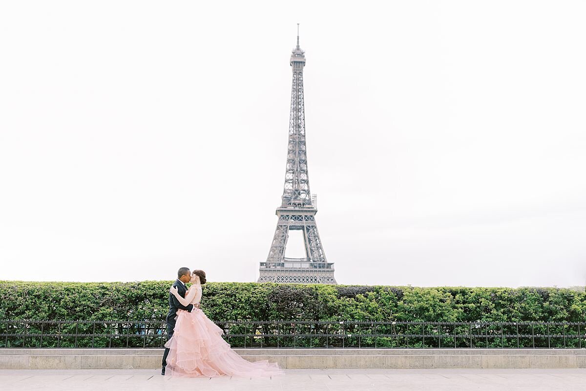 Bride and Groom Holding Hands In Paris