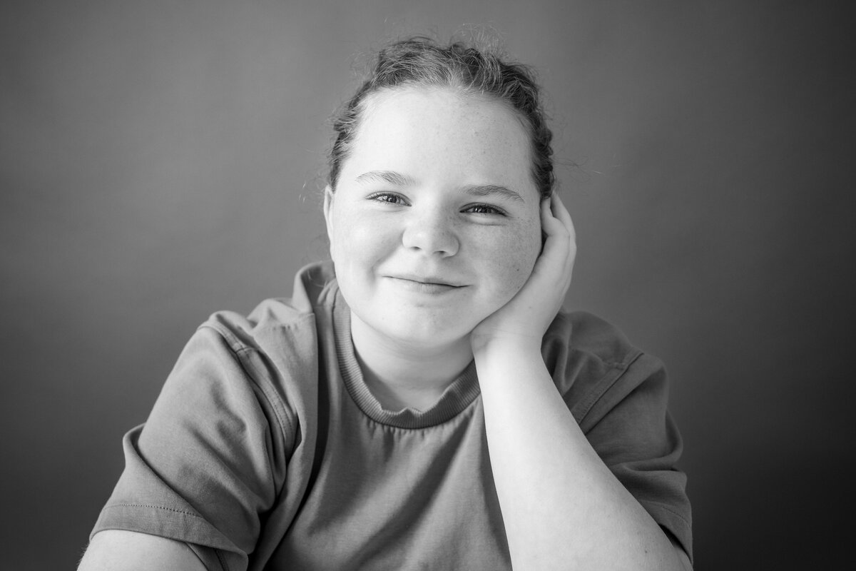Modern kids portrait in Deltona home-based photography studio