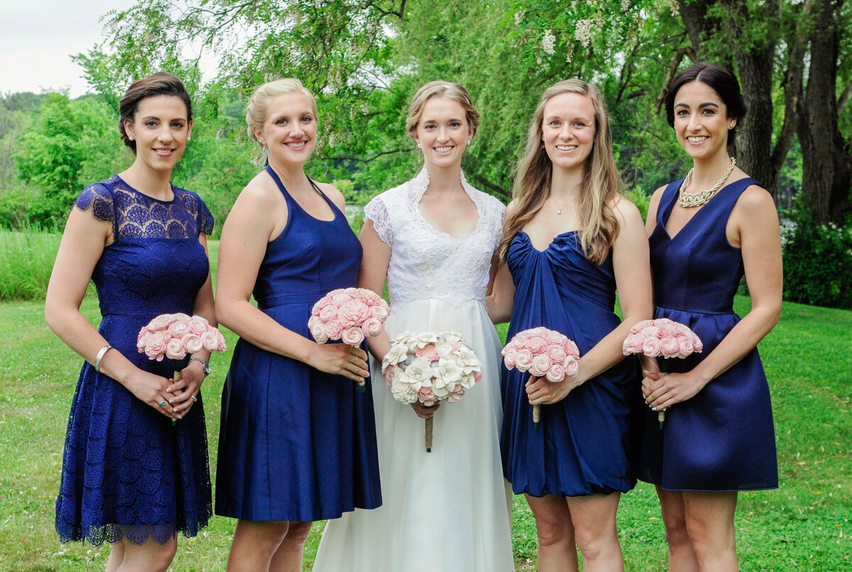 Bridal party on the wedding day