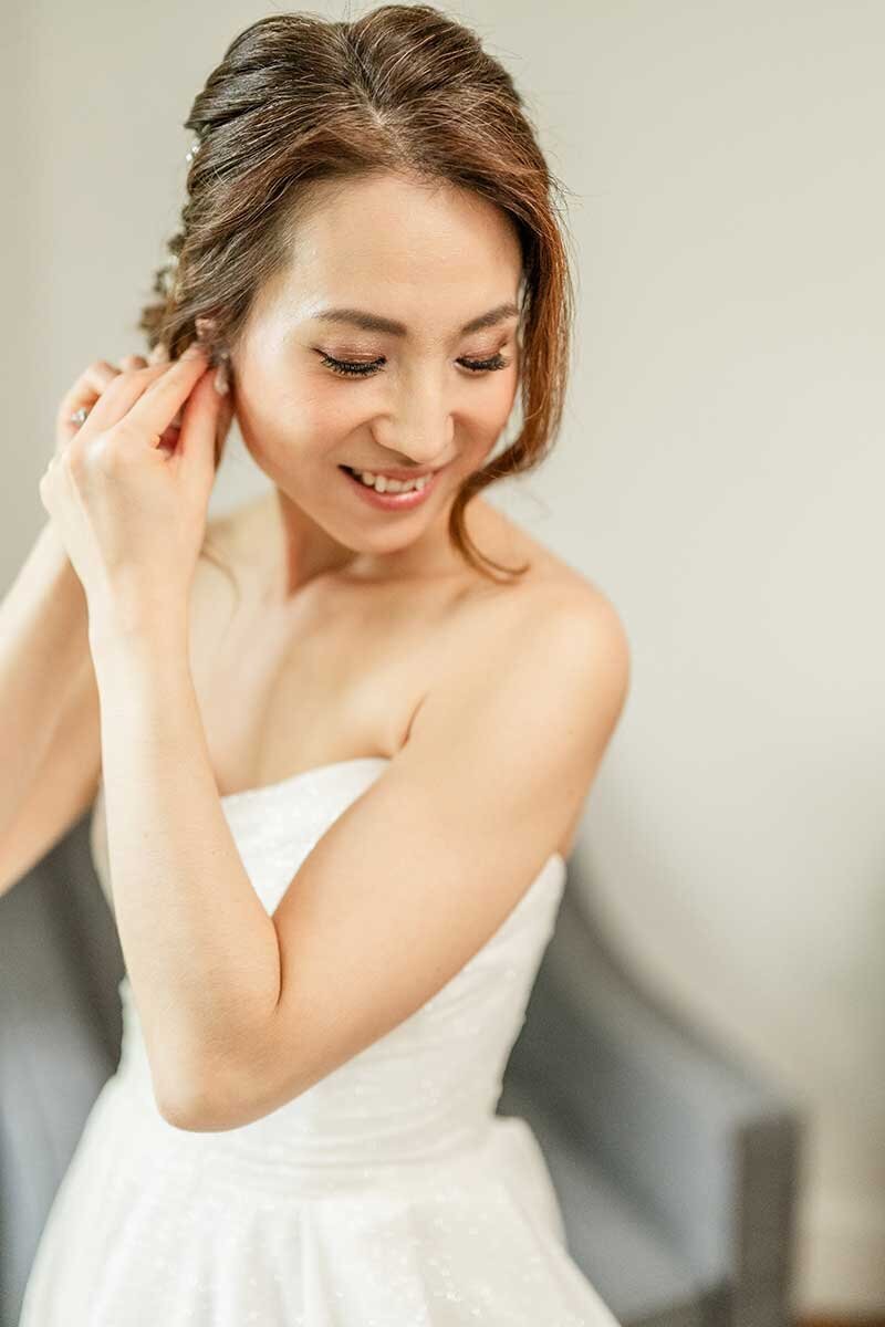 Bride Getting Ready for Eolia Mansion Wedding Connecticut