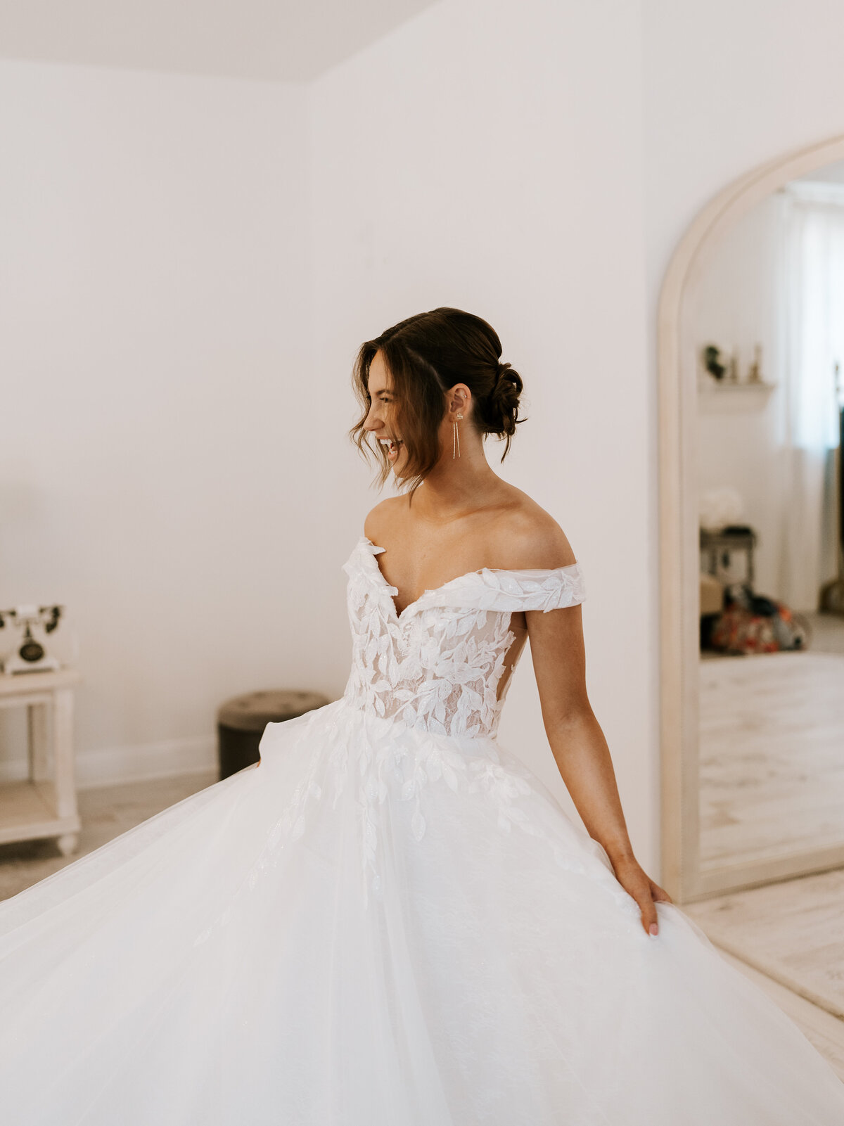 Bride Twirling her dress