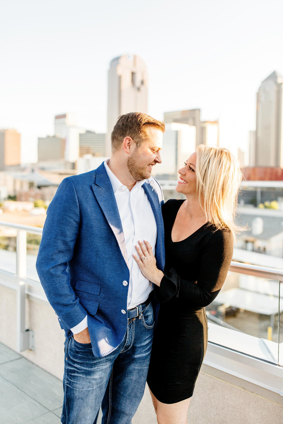 Eric & Megan - Downtown Dallas Rooftop Proposal & Engagement Session-63