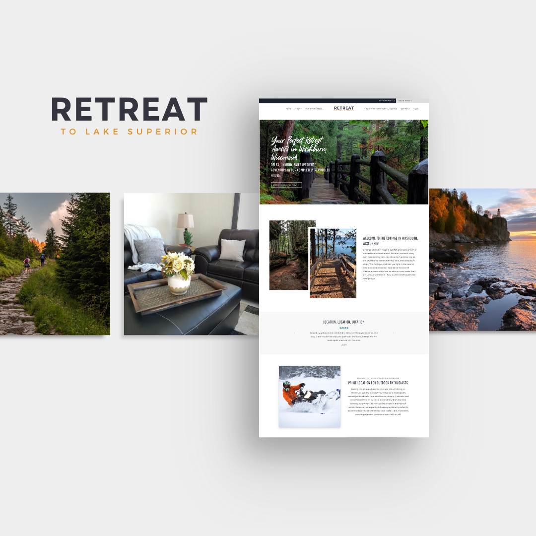 Explore our latest project, Retreat to Lake Superior, in The Agency's portfolio. Discover how our expert web design, branding, logo creation, and social media strategies transform short-term rental websites into conversion powerhouses. Let us elevate your rental business to new heights with our bespoke digital solutions.