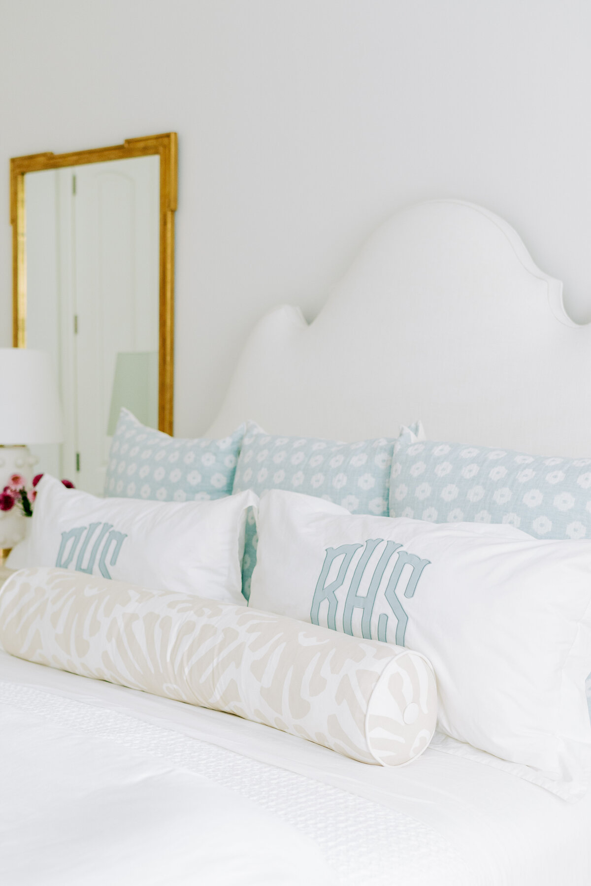 oyster creek studios spring valley remodel blue and white bed bolster