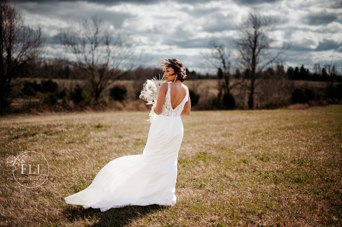 cincinnati photographer videographer wedding dress gown bloomed roots florals 