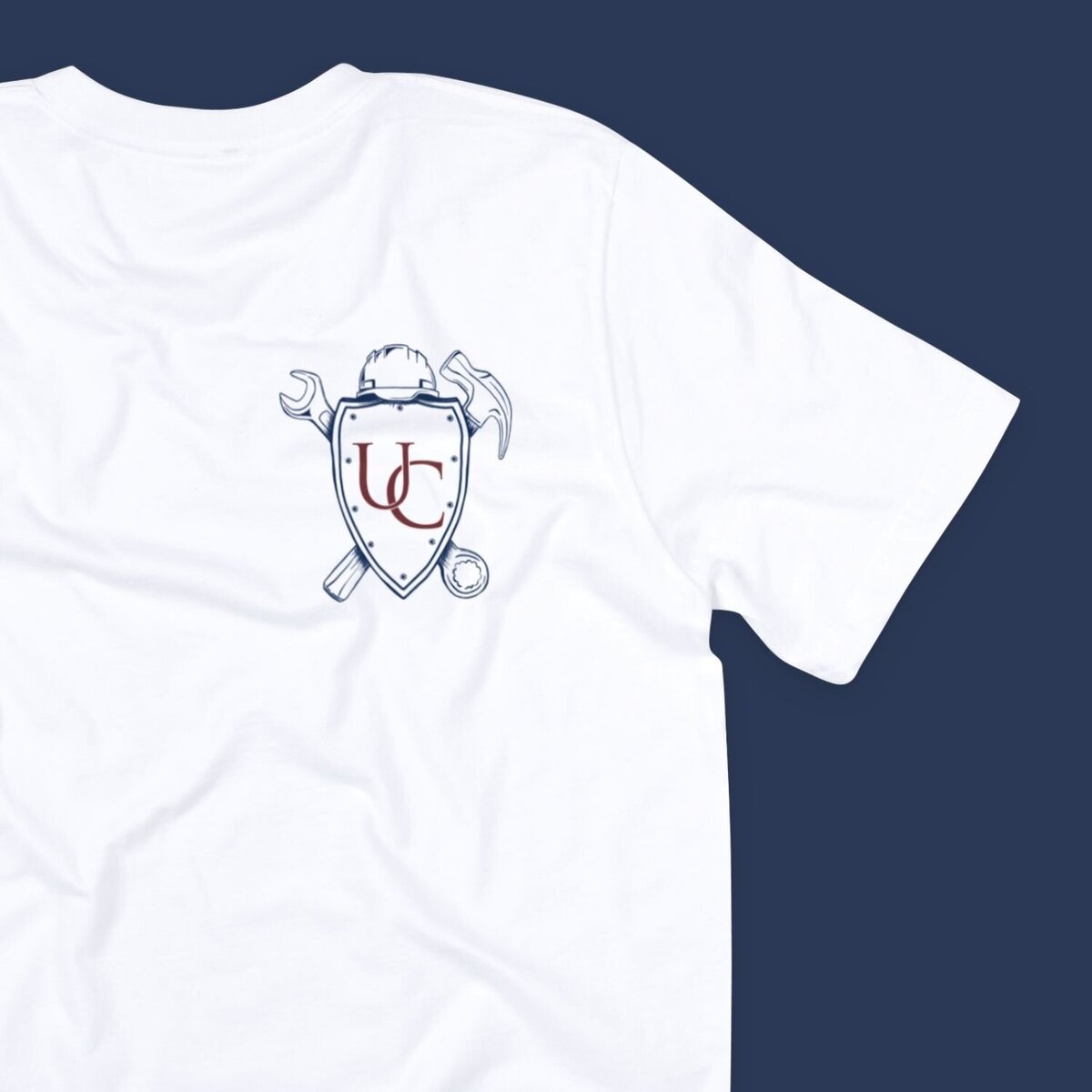 Custom logo for contractor printed on a T-shirt mockup