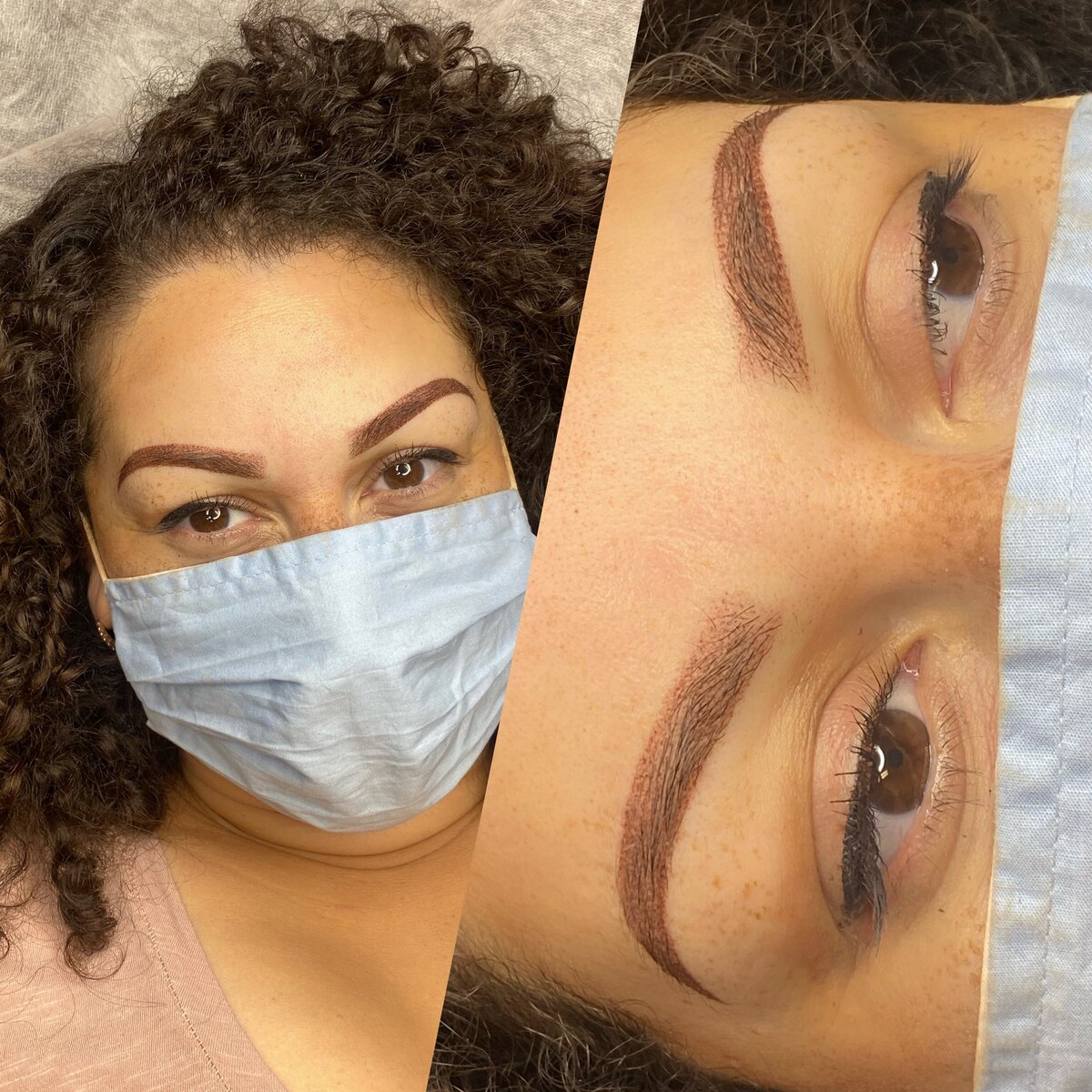 Ombre Powder Brows before and after