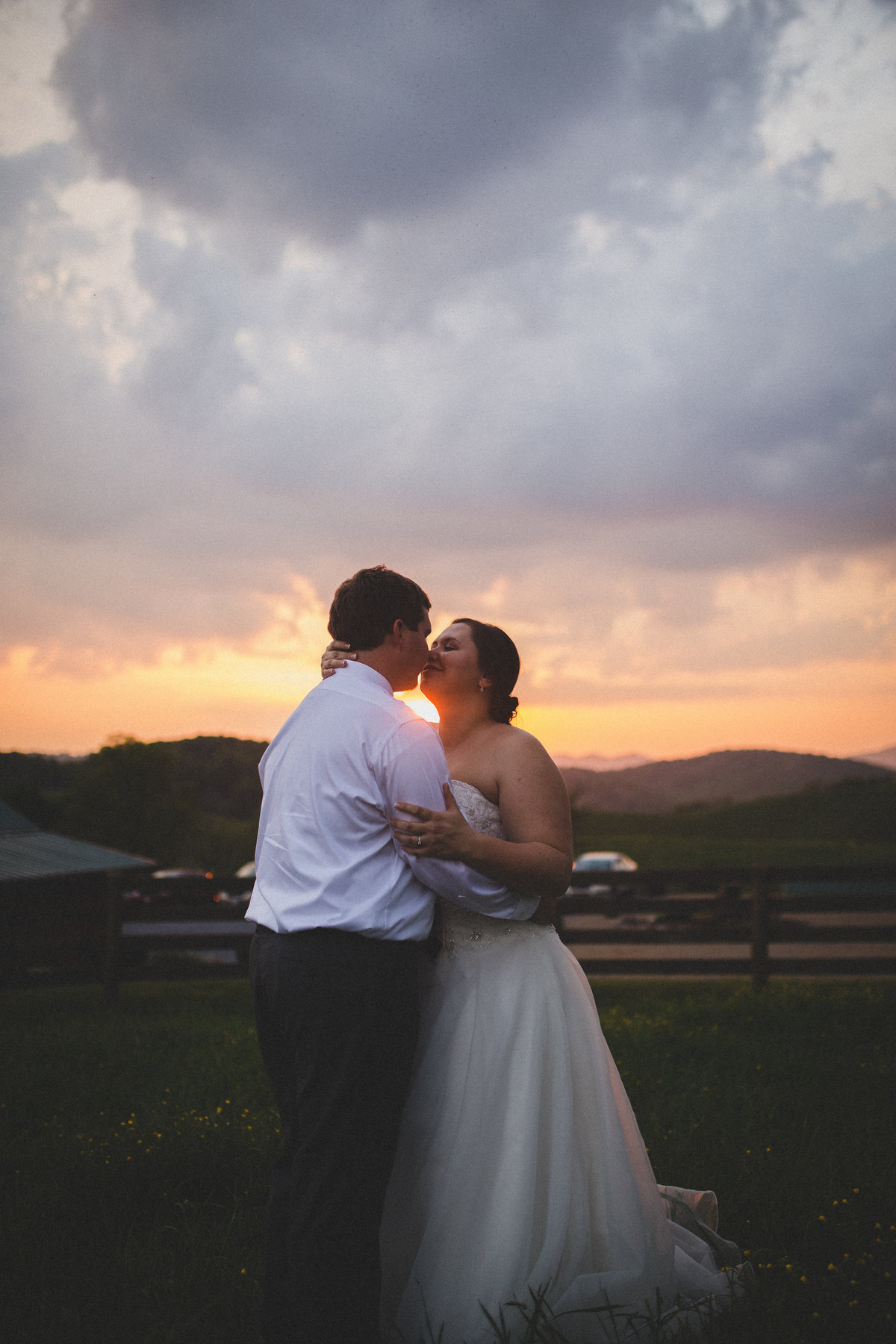 sunset-kiss-bride-groom-farm