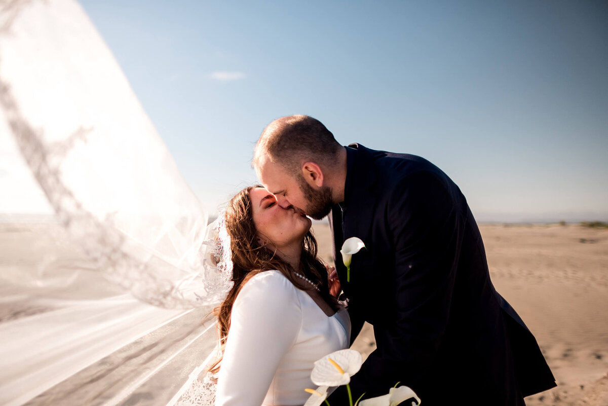 Bride and Groom at Seabrook, Washington State Wedding
