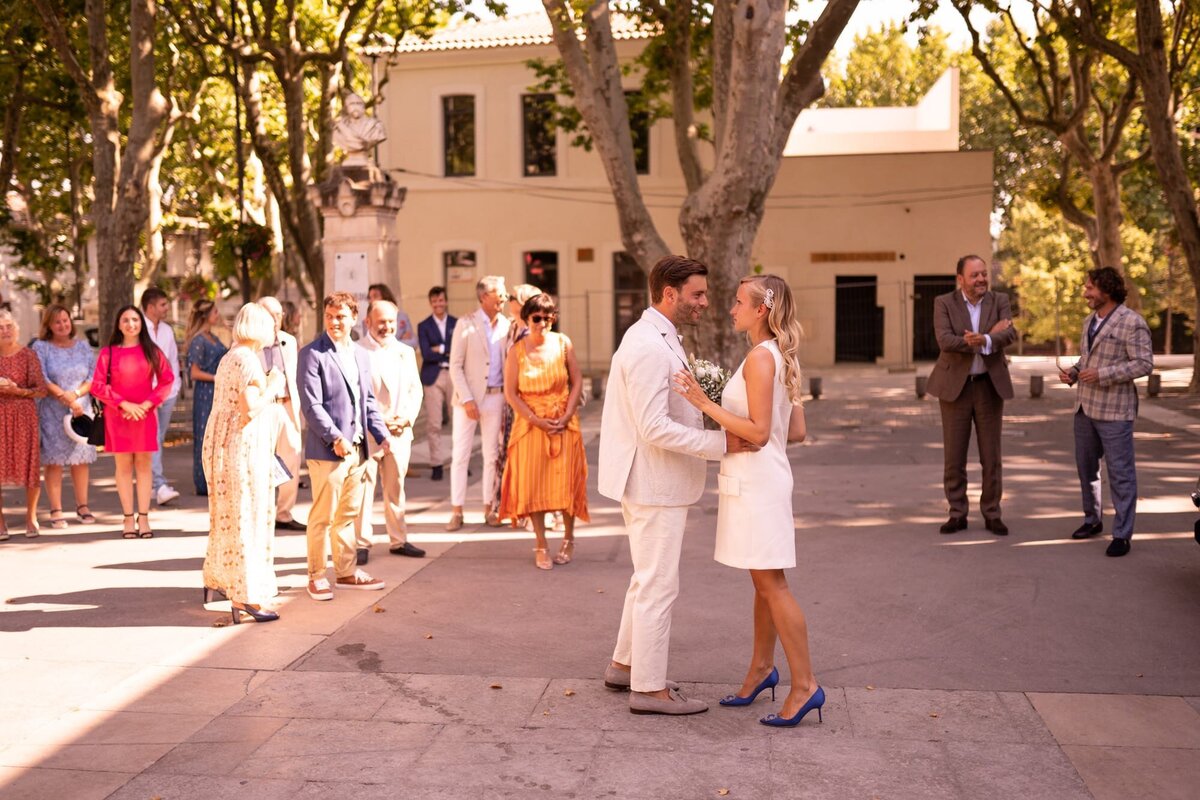 First Look Provence wedding