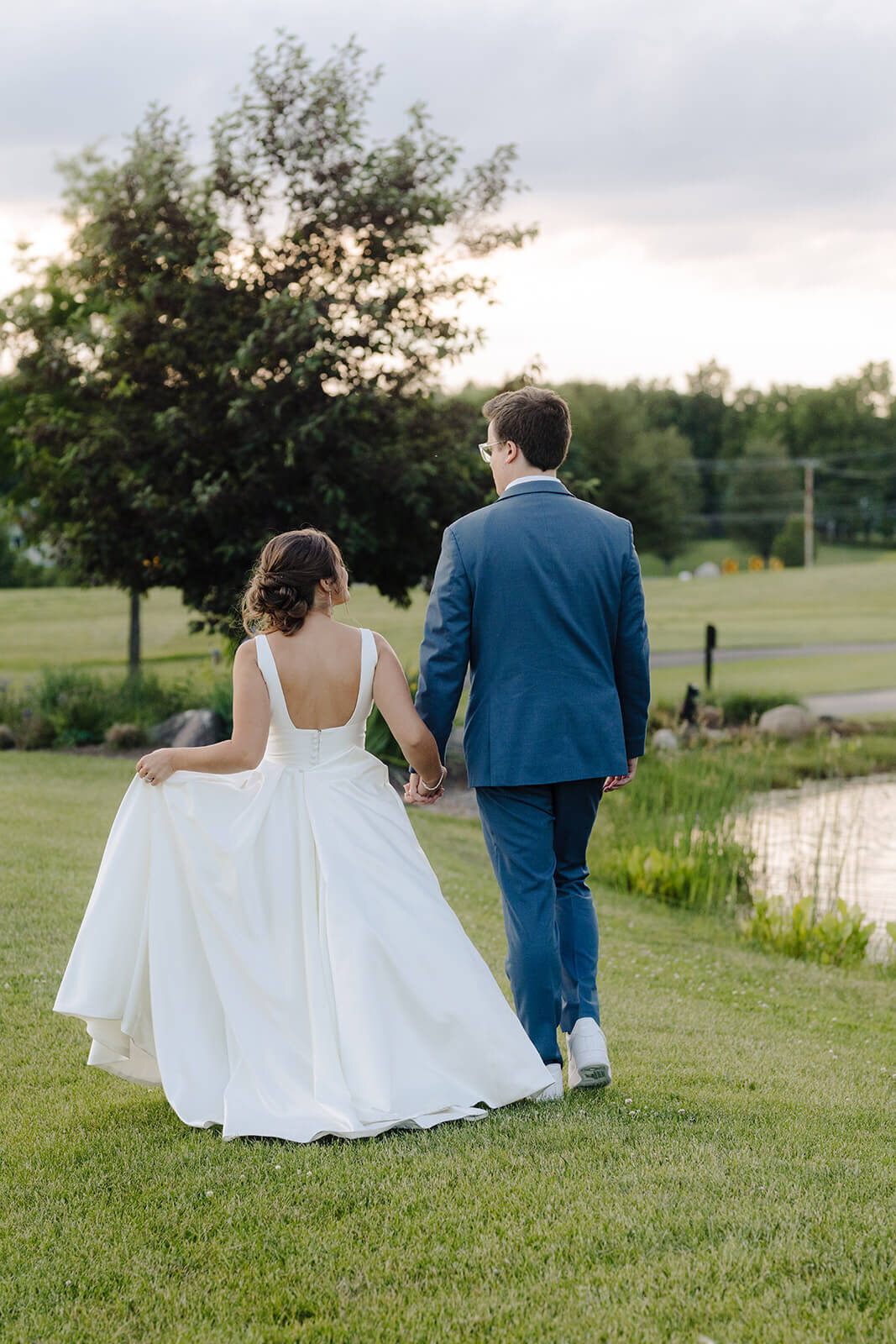 Bride and groom portrait at Oswego wedding, NY