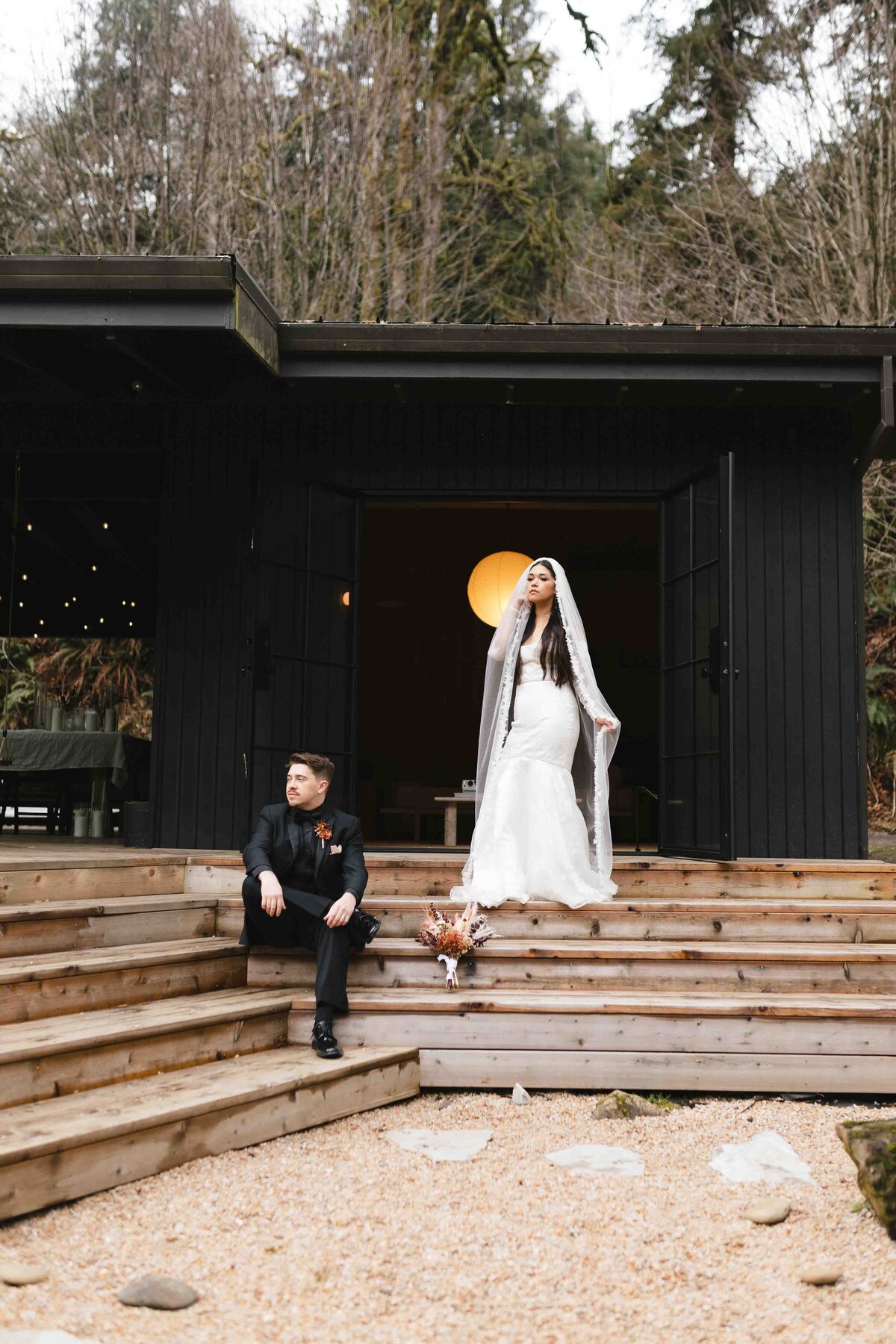 Wedding portraits at the River Cabaan in Oregon