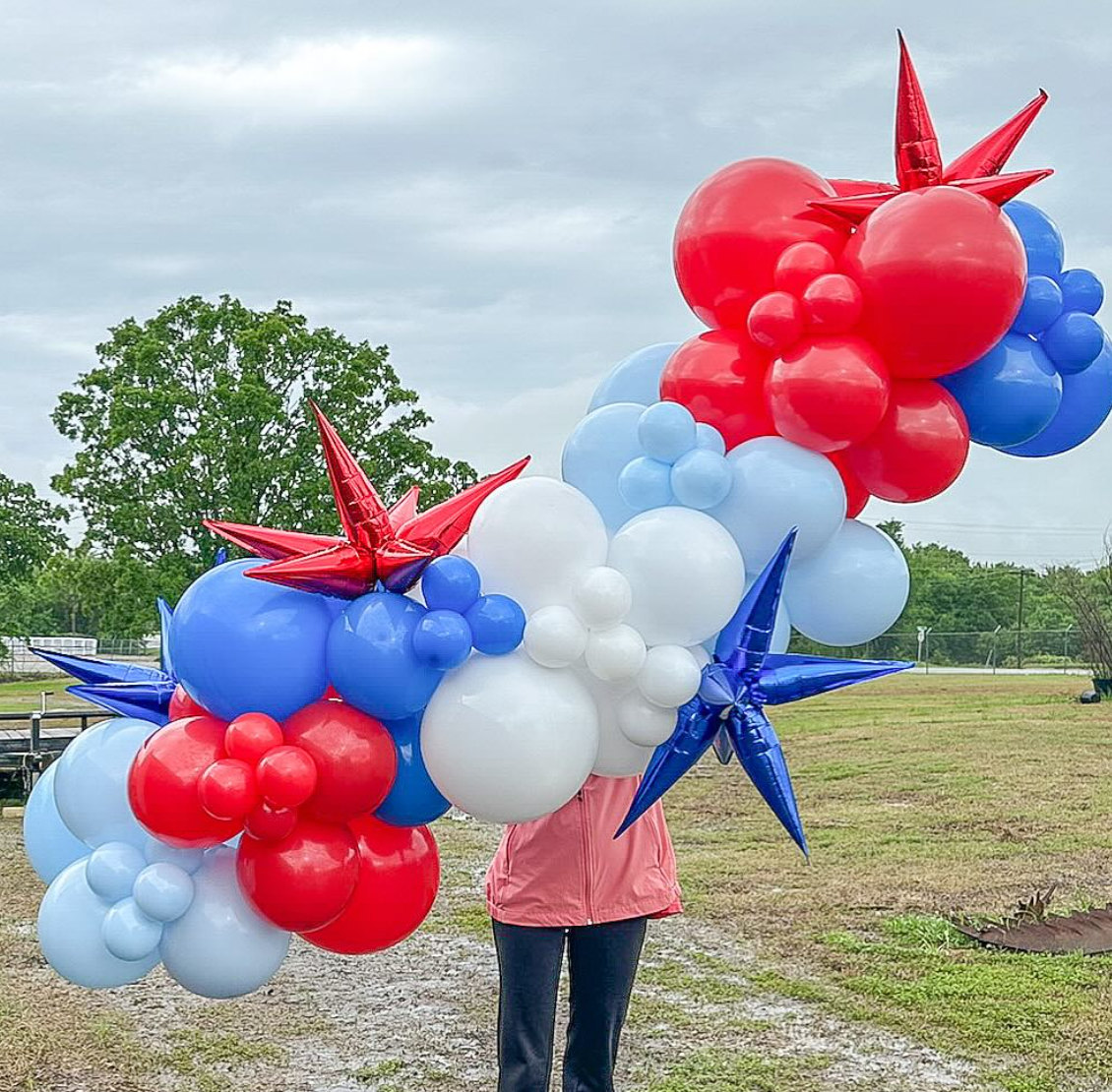 red white and blue balloons