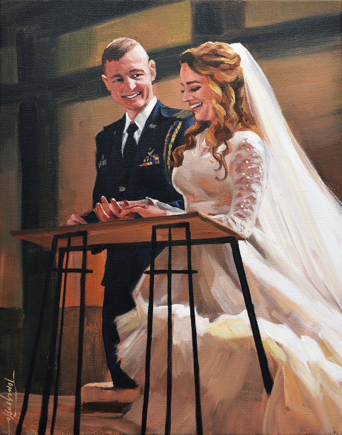 CUstom. wedding painting by stephanie torregrossa gaffney new orleans artist