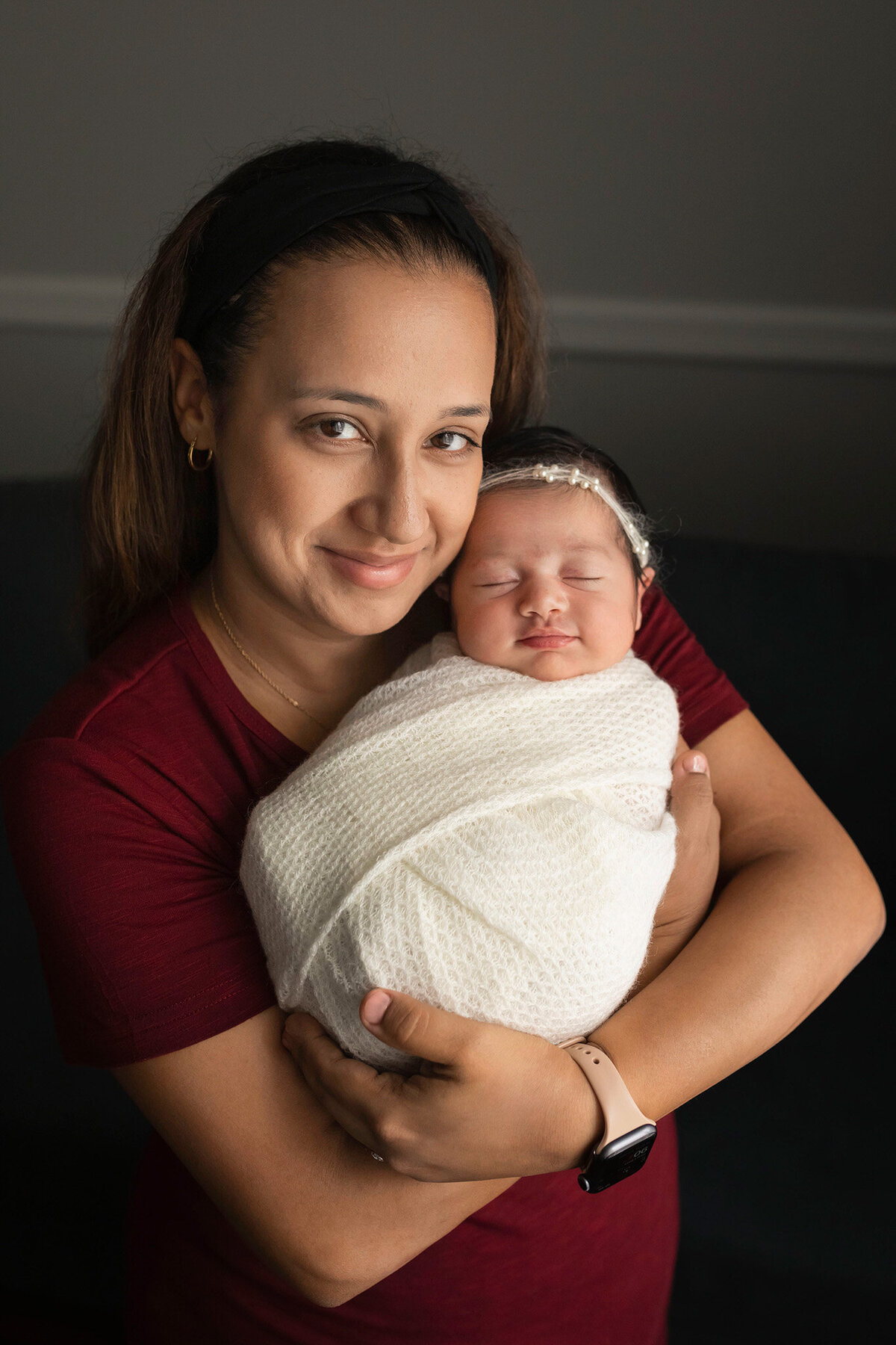 NJ Newborn photos of mom holding her baby girl