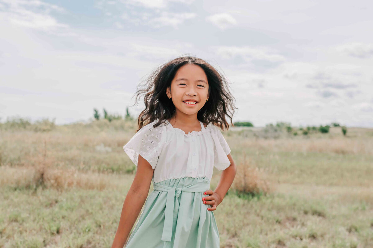 a young girl by herself. 