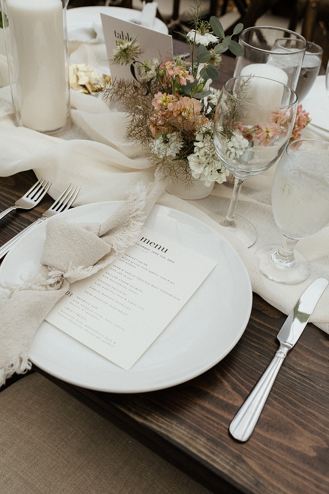 Ethereal minimalistic  tablescape